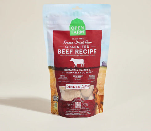 Open Farm Freeze Dried Raw Patties Dog Food - Beef - 10.5oz Pouch